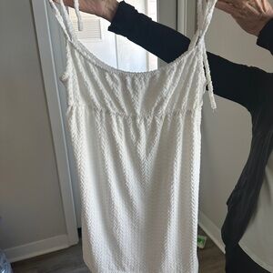 White Textured Cover Up Dress